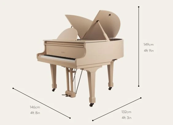 Dimensions of The Classic Sygnet by Edelweiss Pianos