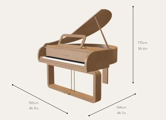 Dimensions of The Eclipse by Edelweiss Pianos