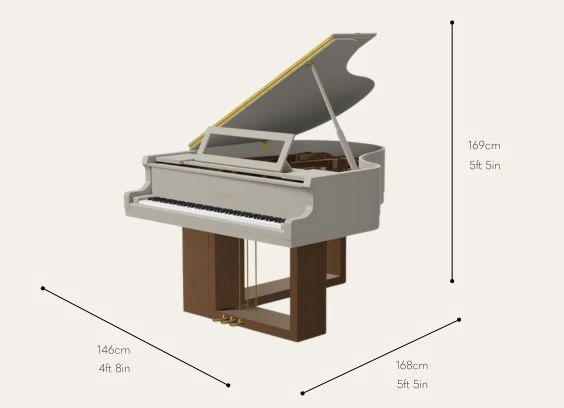 Dimensions of The Liquid Moda by Edelweiss Pianos