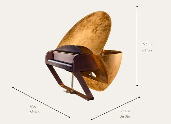 Dimensions of The Solis by Edelweiss Pianos