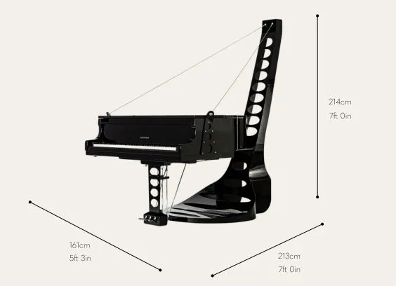 Dimensions of The Tower by Edelweiss Pianos